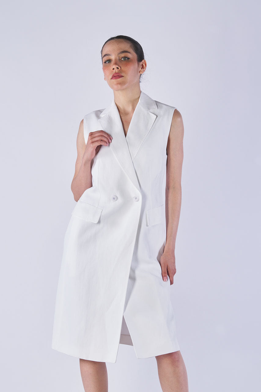 Rosanna canvas viscose/linen sleeveless jacket