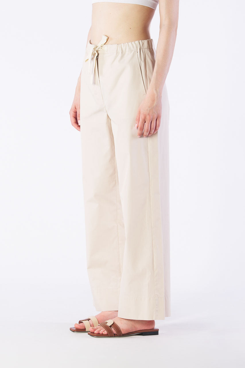 silver cotton poplin trousers