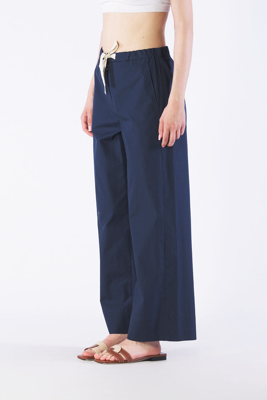 silver cotton poplin trousers