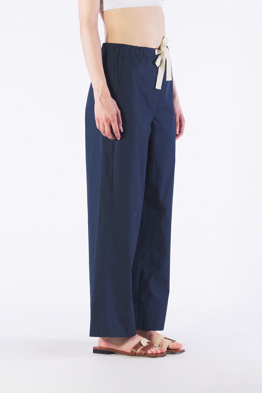 silver cotton poplin trousers